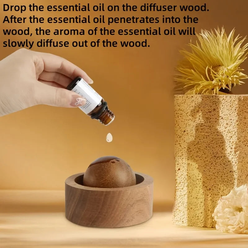 Diffuseur d'huiles essentielles pour voiture et maison – Mini diffuseur de parfum naturel mignon en bois adapté à la chambre à coucher, au salon et à la salle de bain