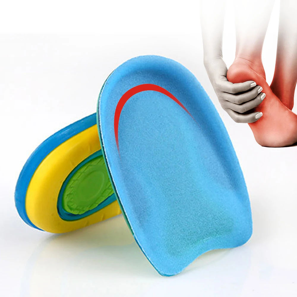 Semelles intérieures en gel de silicone pour le traitement des douleurs plantaires, de la fasciite et des épine calcanéenne, inserts de soutien du talon, coussinets rehausseurs pour chaussures