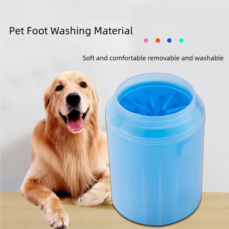 Nettoyeur de pattes de chien, peignes en Silicone souple, Portable, pour l'extérieur, lave-pieds pour animaux de compagnie, brosse de nettoyage des pattes, lavage rapide, seau de nettoyage des pieds