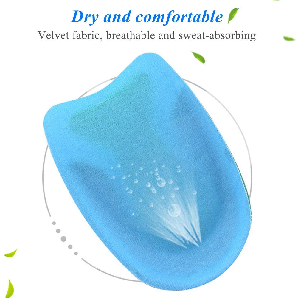 Semelles intérieures en gel de silicone pour le traitement des douleurs plantaires, de la fasciite et des épine calcanéenne, inserts de soutien du talon, coussinets rehausseurs pour chaussures