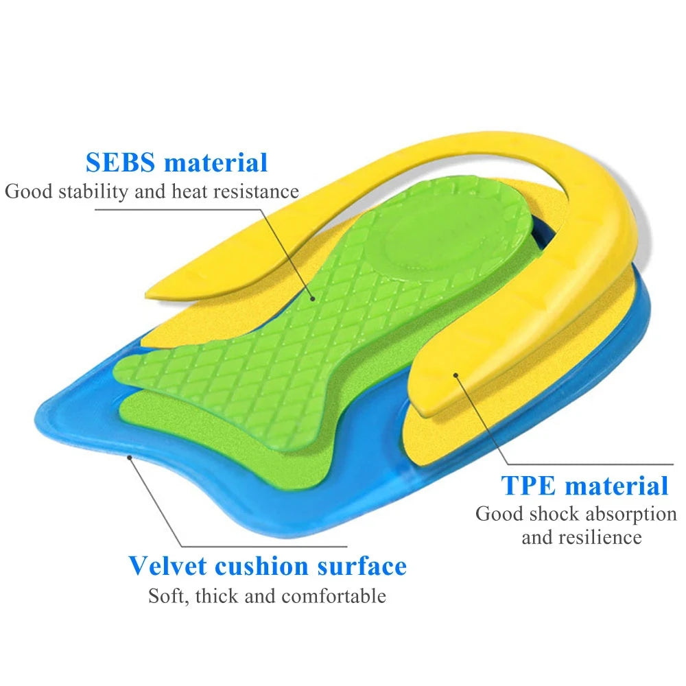 Semelles intérieures en gel de silicone pour le traitement des douleurs plantaires, de la fasciite et des épine calcanéenne, inserts de soutien du talon, coussinets rehausseurs pour chaussures